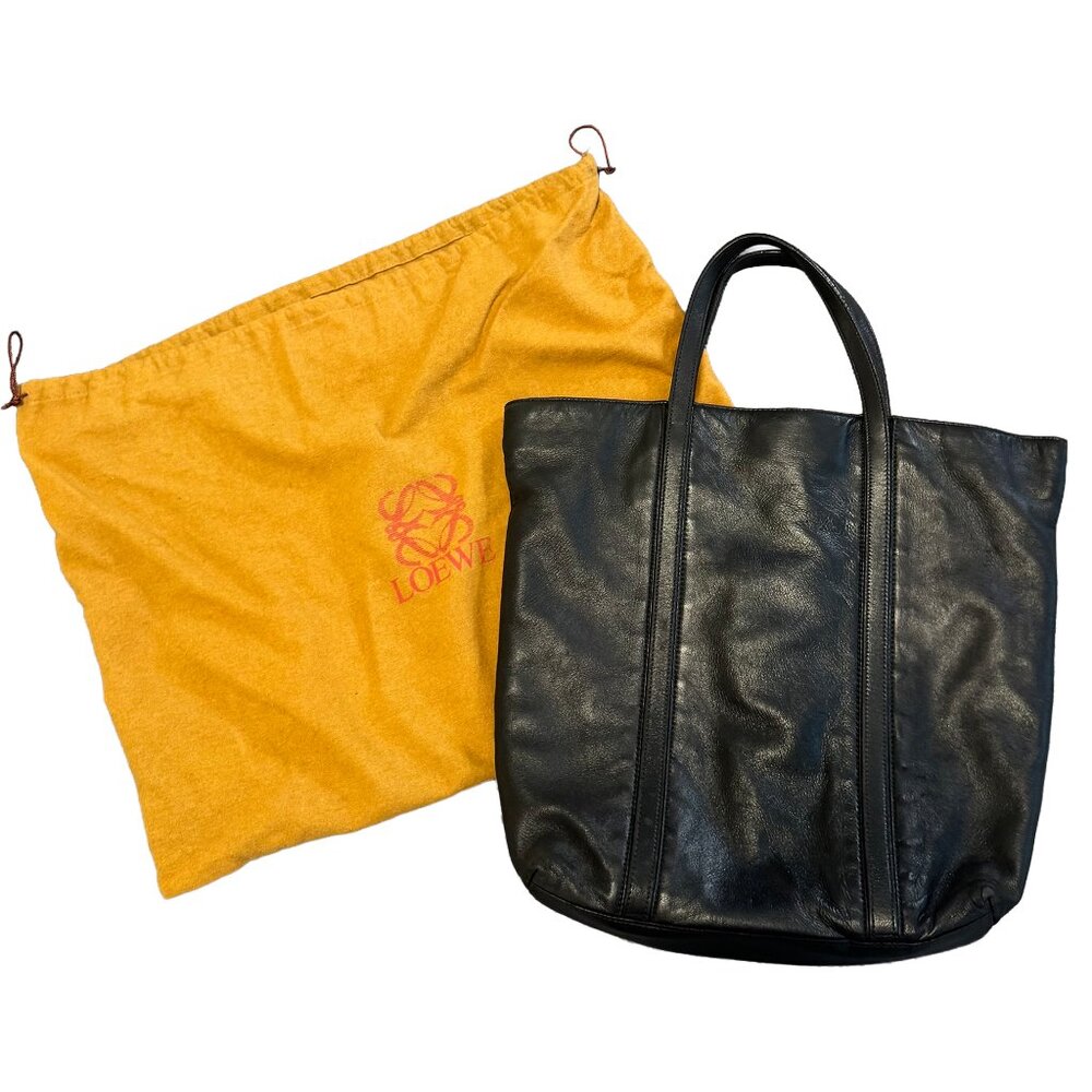 Loewe Black Leather Carryall Tote Bag - Picture 1 of 8